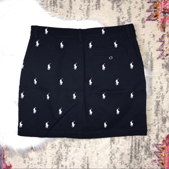 Ralph Lauren Sport Navy White Logo Print Skirt - Picture 3 of 6